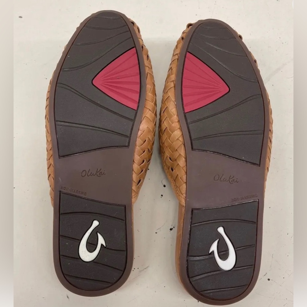 OLUKAI Mi'i Leather Mule Shoes Women's Size 9 Fox
